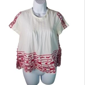 SEA New York cut out embroidered boxy top